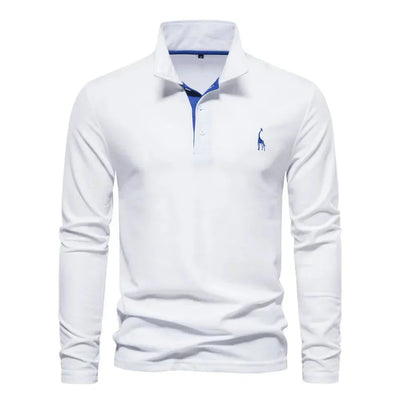Long Sleeve Contrast Collar Polo Shirt