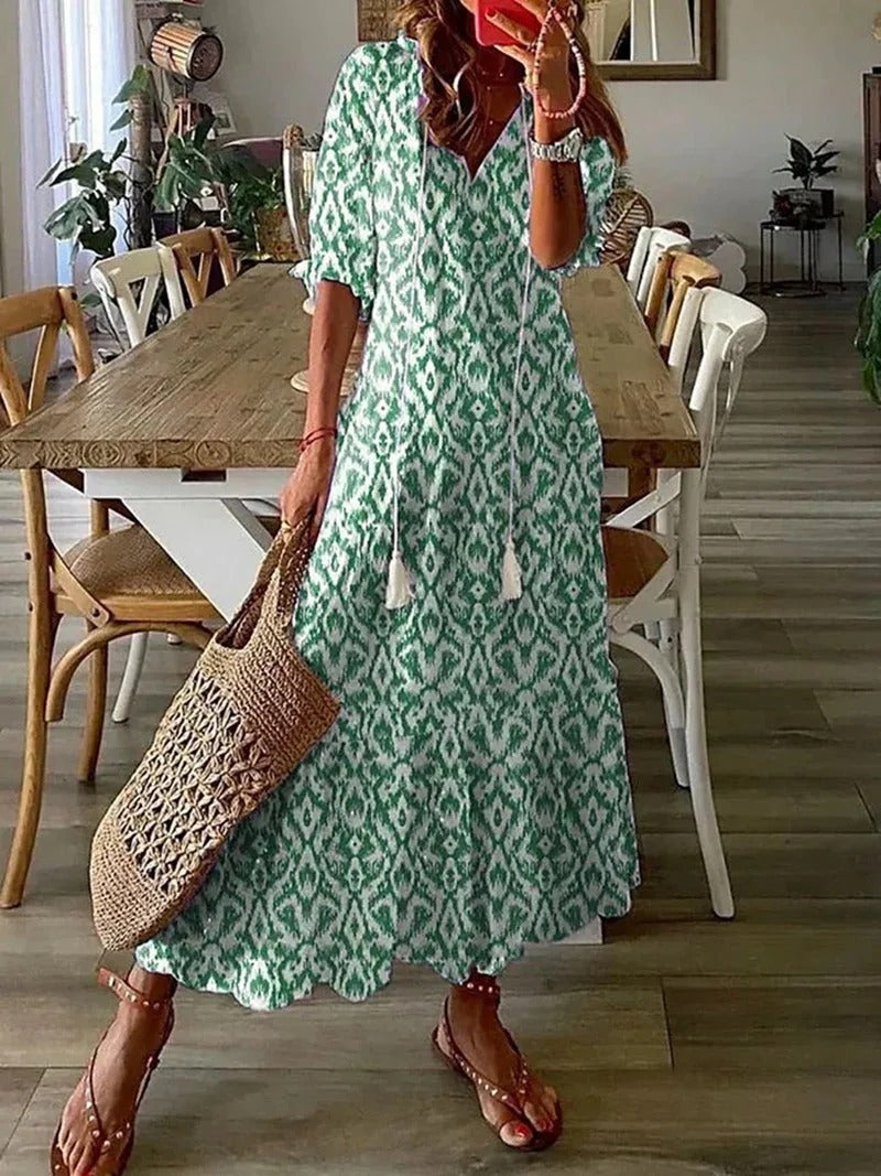 Bohemian Printed Maxi Dress