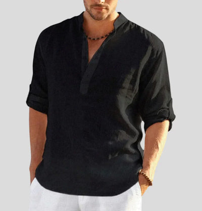 Casual Long Sleeve Henley Shirt