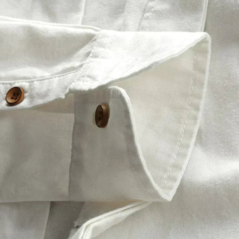 Stand Collar Button-Up Shirt