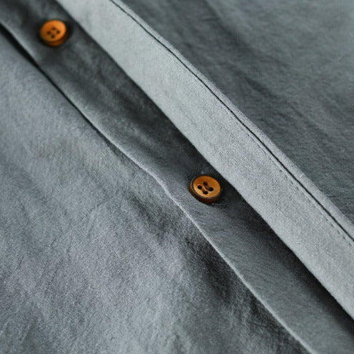 Stand Collar Button-Up Shirt