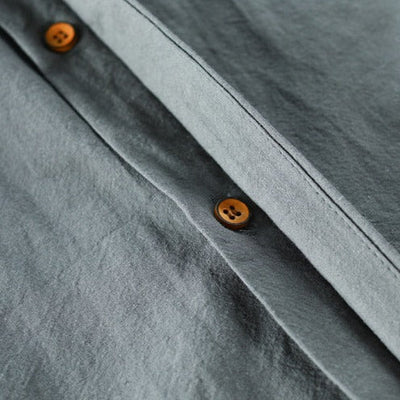 Stand Collar Button-Up Shirt
